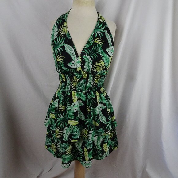 Almost Famous Women Halter Tropical Dress Size M - Picture 1 of 8